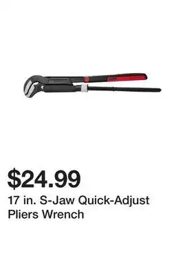 Harbor Freight Tools 17 in. s-jaw quick-adjust pliers wrench offer