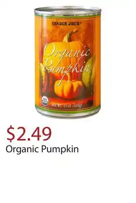 Trader Joe's Organic pumpkin offer