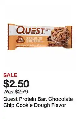 Wegmans Quest protein bar, chocolate chip cookie dough flavor offer