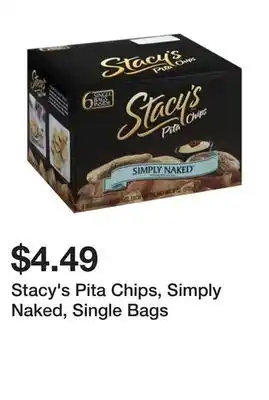 Wegmans Stacy's pita chips, simply naked, single bags offer