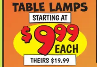 Ollie's Table lamps offer