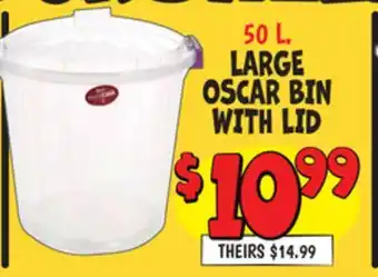 Ollie's Large oscar bin with lid offer