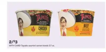 CVS Tapatío asorted ramen bowls 3.7 oz offer