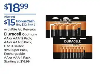 Rite Aid Duracell offer