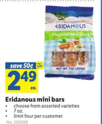 Lidl Eridanous mini bars offer