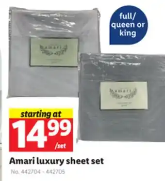Lidl Amari luxury sheet set offer