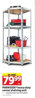 Lidl Parkside heavy duty corner shelving unit offer