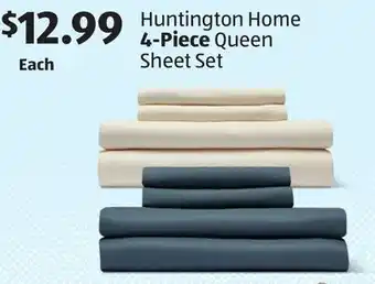 Aldi Huntington home 4-piece queen sheet set offer