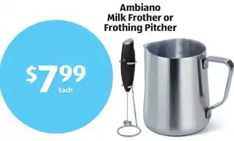 Aldi Ambiano milk frother or frothing pitcher offer