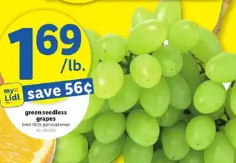 Lidl Green seedless grapes offer