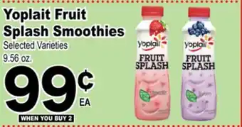 Superior Grocers Yoplait fruit splash smoothies offer
