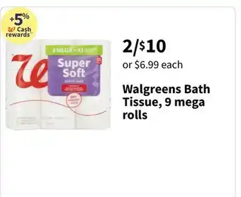 Walgreens Walgreens bath tissue, 9 mega rolls offer