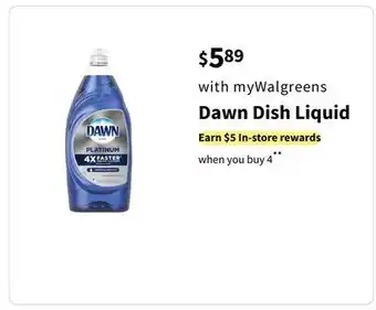 Walgreens Dawn dish liquid offer