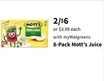 Walgreens 8-pack mott's juice offer