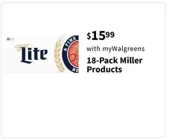 Walgreens 18-pack miller products offer