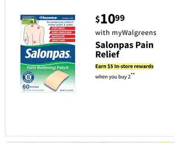 Walgreens Salonpas pain relief offer