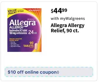Walgreens Allegra allergy relief offer