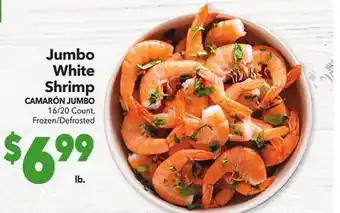 Vallarta Supermarkets Jumbo white shrimp/camarón jumbo offer