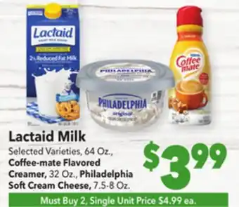 Vallarta Supermarkets Lactaid milk offer