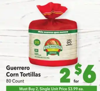 Vallarta Supermarkets Guerrero corn tortillas offer