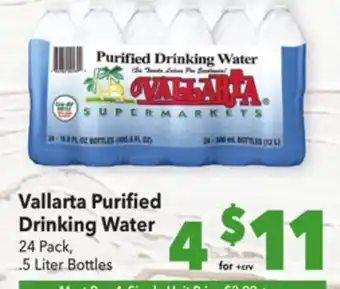 Vallarta Supermarkets Vallarta purified drinking water offer