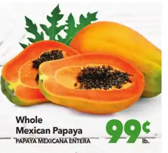 Vallarta Supermarkets Whole mexican papaya / papaya mexicana entera offer