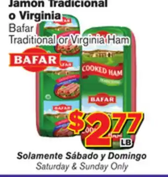 El Super Fresh Bafar traditional or virginia ham offer
