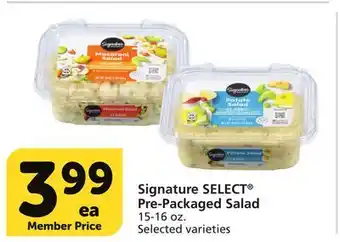Vons Signature select pre-packaged salad offer