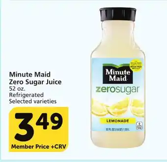 Vons Minute maid zero sugar juice offer