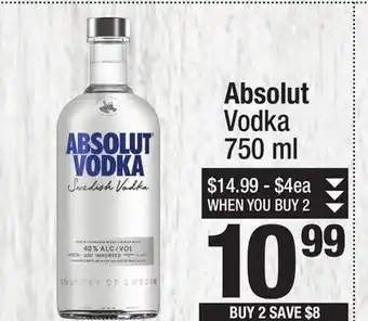 Super King Markets Absolut vodka offer
