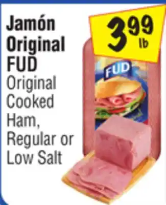 El Super Fud original cooked ham, regular or low salt offer