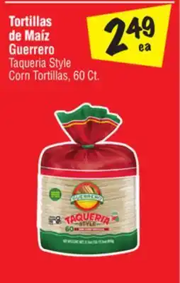El Super Guerrero taqueria style corn tortillas offer