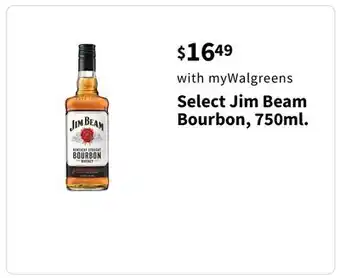 Walgreens Select jim beam bourbon, 750 ml offer