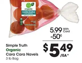 Kroger Simple truth organic cara cara navels offer