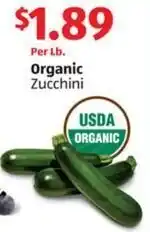 Aldi Organic Zucchini offer