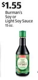 Aldi Burman's Soy or Light Soy Sauce offer