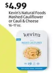 Aldi Kevin's Natural Foods Mashed Cauliflower or Cauli & Cheese offer