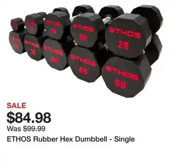 Dick's Sporting Goods Ethos rubber hex dumbbell - single offer