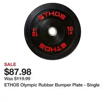 Dick's Sporting Goods Ethos olympic rubber bumper plate - single offer