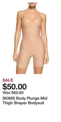Nordstrom Skims body plunge mid thigh shaper bodysuit offer