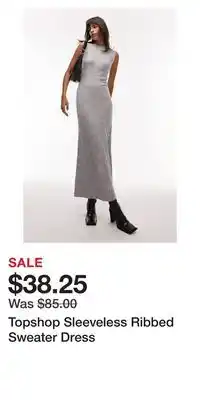 Nordstrom Topshop sleeveless ribbed sweater dress offer