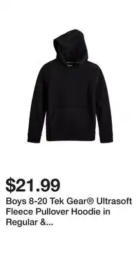 Kohl's Boys 8-20 tek gear ultrasoft fleece pullover hoodie in regular & husky offer