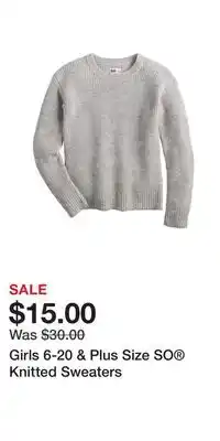 Kohl's Girls 6-20 & plus size so knitted sweaters offer
