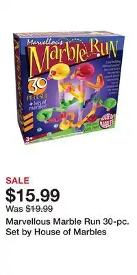 Kohl's Marvellous marble run 30-pc. set by house of marbles offer