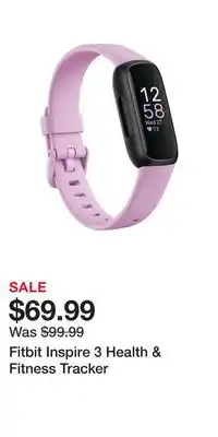 Kohl's Fitbit inspire 3 health & fitness tracker offer