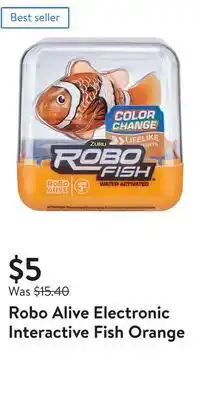 Walmart Robo alive electronic interactive fish orange offer