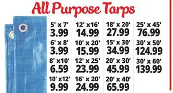 Ocean State Job Lot All purpose tarps offer