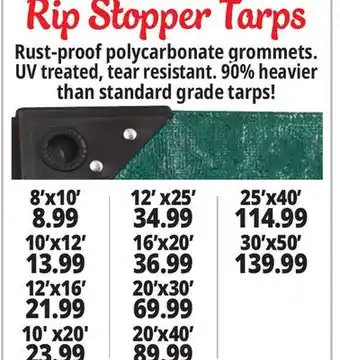 Ocean State Job Lot Rip stopper tarps offer