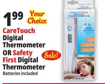 Ocean State Job Lot Caretouch digital thermometer or safety first digital thermometer offer