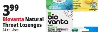 Ocean State Job Lot Biovanta natural throat lozenges offer